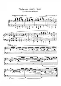 Variations sur un thème de Chopin - Sergei Rachmaninoff